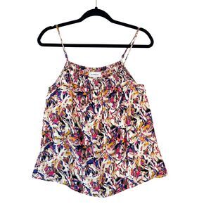 Evereve Tank‎ Top Women's Small Multicolor Spaghetti Strap Smocked Lined